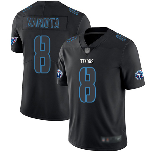 Tennessee Titans Limited Black Men Marcus Mariota Jersey NFL Football #8 Rush Impact